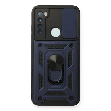 Xiaomi Redmi Note 8 Kılıf Pars Lens Yüzüklü Silikon - Lacivert