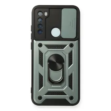 Xiaomi Redmi Note 8 Kılıf Pars Lens Yüzüklü Silikon - Yeşil