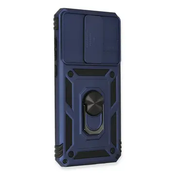 Xiaomi Redmi Note 8 Pro Kılıf Pars Lens Yüzüklü Silikon - Lacivert