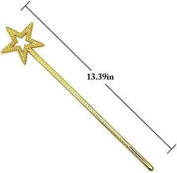 Altın Renk Yıldız Peri Asası Peri Değneği 34 Cm 1 Adet