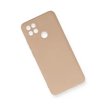Oppo A15 Kılıf Nano İçi Kadife Silikon - Pudra