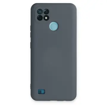 Realme C21 Kılıf Nano İçi Kadife Silikon - Gri
