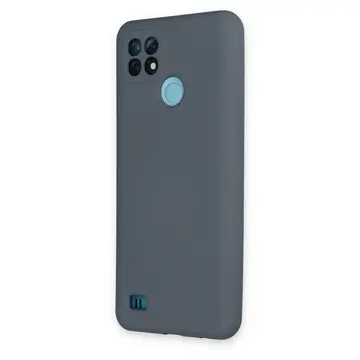 Realme C21 Kılıf Nano İçi Kadife Silikon - Gri