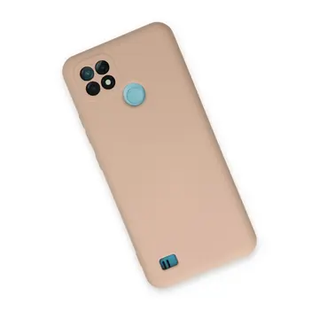 Realme C21 Kılıf Nano İçi Kadife Silikon - Pudra