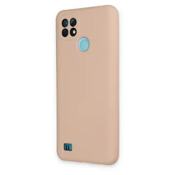 Realme C21 Kılıf Nano İçi Kadife Silikon - Pudra