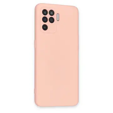 Oppo Reno 5 Lite Kılıf Nano İçi Kadife Silikon - Pudra