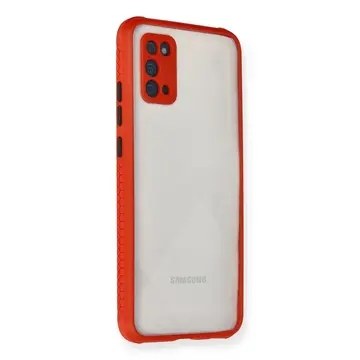 Samsung Galaxy A02s Kılıf Miami Şeffaf Silikon - Kırmızı