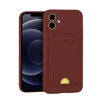 İphone 11 Kılıf Kelvin Kartvizitli Silikon - Bordo