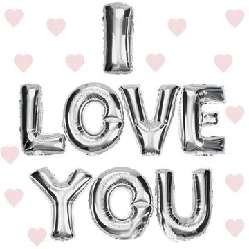 I Love You Folyo Balon Altın Renk 35 Cm