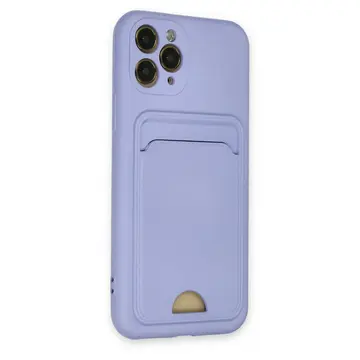İphone 11 Pro Kılıf Kelvin Kartvizitli Silikon - Lila