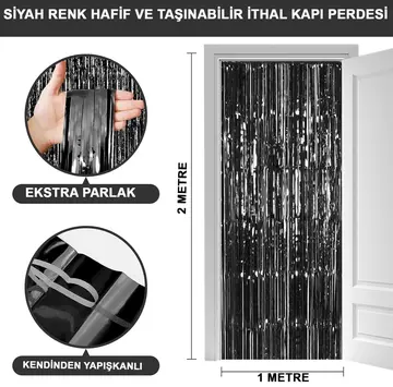 Altın Gold Renk Ekstra Metalize Parlak Saçaklı Arka Fon Perde İthal A Kalite 1x2 Metre