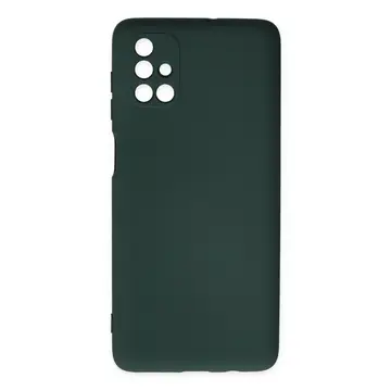 Samsung Galaxy M51 Kılıf Nano İçi Kadife Silikon - Koyu Yeşil