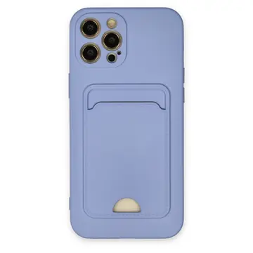 İphone 12 Pro Max Kılıf Kelvin Kartvizitli Silikon - Lila