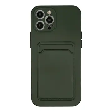 İphone 12 Pro Max Kılıf Kelvin Kartvizitli Silikon - Koyu Yeşil