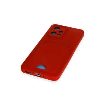 Xiaomi Redmi Note 12 4g Kılıf Kelvin Kartvizitli Silikon - Kırmızı