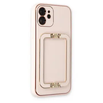 İphone 12 Kılıf Coco Elit Kapak - Pudra