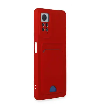 Xiaomi Redmi Note 12 Pro 4g Kılıf Kelvin Kartvizitli Silikon - Kırmızı