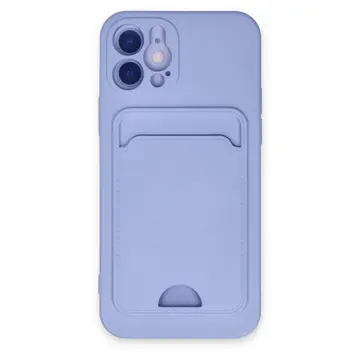 İphone 12 Kılıf Kelvin Kartvizitli Silikon - Lila