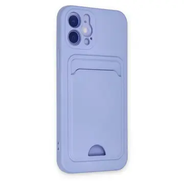 İphone 12 Kılıf Kelvin Kartvizitli Silikon - Lila