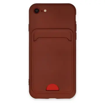 İphone 7 Kılıf Kelvin Kartvizitli Silikon - Bordo
