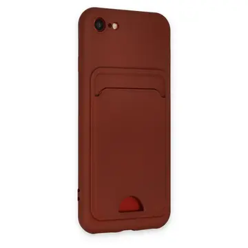 İphone 7 Kılıf Kelvin Kartvizitli Silikon - Bordo