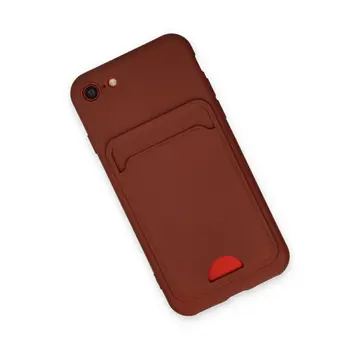 İphone 7 Kılıf Kelvin Kartvizitli Silikon - Bordo
