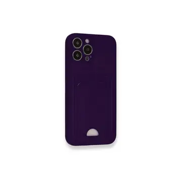 İphone 12 Pro Max Kılıf Kelvin Kartvizitli Silikon - Derin Mor