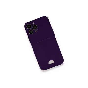 İphone 12 Pro Max Kılıf Kelvin Kartvizitli Silikon - Derin Mor
