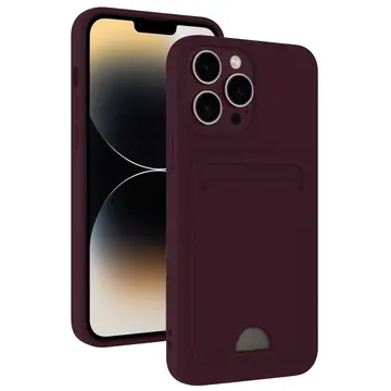 İphone 13 Pro Kılıf Kelvin Kartvizitli Silikon - Derin Mor