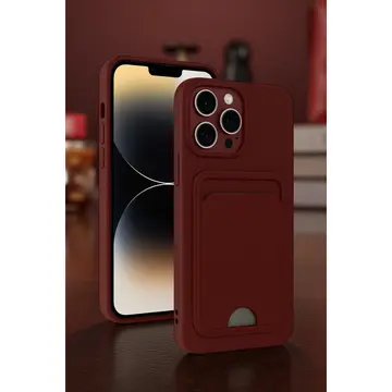 İphone 13 Pro Kılıf Kelvin Kartvizitli Silikon - Derin Mor