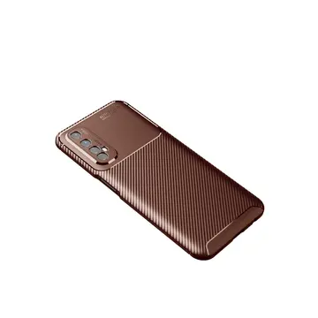 Realme 7 Kılıf Auto Focus Karbon Kapak - Kahverengi