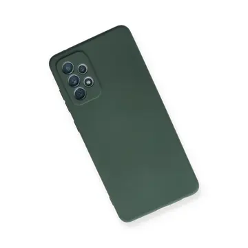 Samsung Galaxy A72 Kılıf Nano İçi Kadife Silikon - Koyu Yeşil