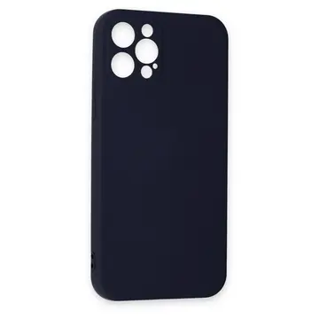 İphone 12 Pro Max Kılıf Nano İçi Kadife Silikon - Lacivert