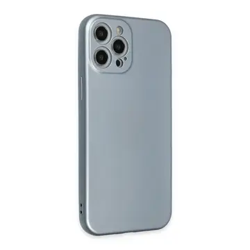 İphone 12 Pro Max Kılıf Nano İçi Kadife Silikon - Sky Blue