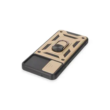 Samsung Galaxy A04e Kılıf Pars Lens Yüzüklü Silikon - Gold