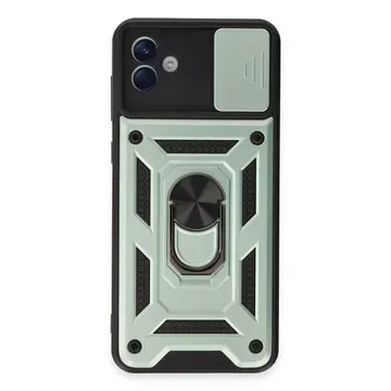 Samsung Galaxy A04e Kılıf Pars Lens Yüzüklü Silikon - Yeşil