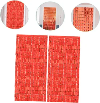 Ekstra Metalize Altın Renk Disko Dikdörtgen Kesim Kapı Perdesi Dekorasyon 1x2 Metre