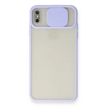İphone X Kılıf Palm Buzlu Kamera Sürgülü Silikon - Lila