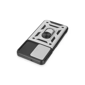 Samsung Galaxy A14 4g Kılıf Pars Lens Yüzüklü Silikon - Gümüş