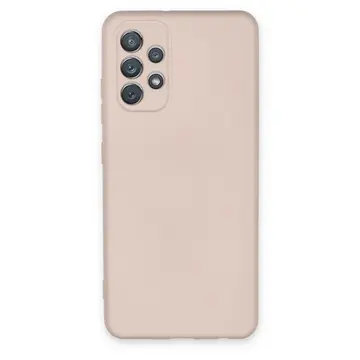 Samsung Galaxy A72 Kılıf Nano İçi Kadife Silikon - Pudra