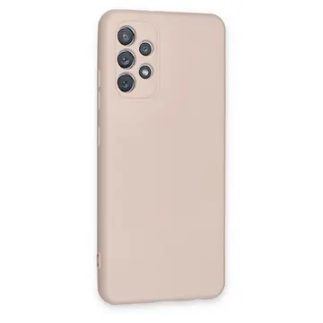 Samsung Galaxy A72 Kılıf Nano İçi Kadife Silikon - Pudra
