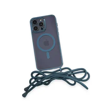 İphone 12 Pro Kılıf Divo Lazer Askılı Magsafe Kapak - Sierra Blue