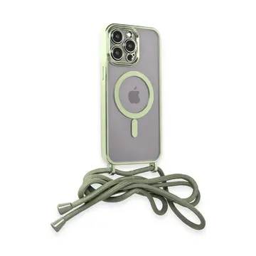 İphone 12 Pro Kılıf Divo Lazer Askılı Magsafe Kapak - Koyu Yeşil