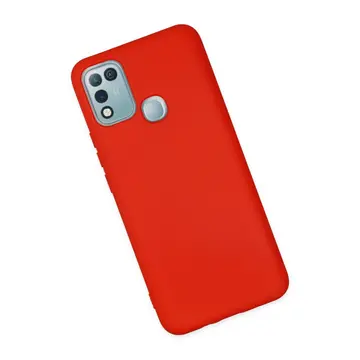 İnfinix Hot 10 Play Kılıf Nano İçi Kadife Silikon - Kırmızı