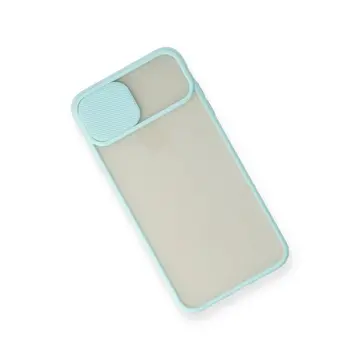İphone X Kılıf Palm Buzlu Kamera Sürgülü Silikon - Turkuaz