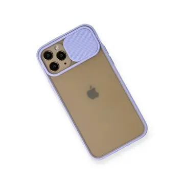 İphone 11 Pro Kılıf Palm Buzlu Kamera Sürgülü Silikon - Lila