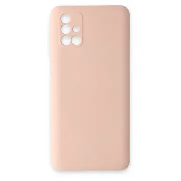 Samsung Galaxy M31s Kılıf Nano İçi Kadife Silikon - Pudra