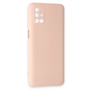 Samsung Galaxy M31s Kılıf Nano İçi Kadife Silikon - Pudra