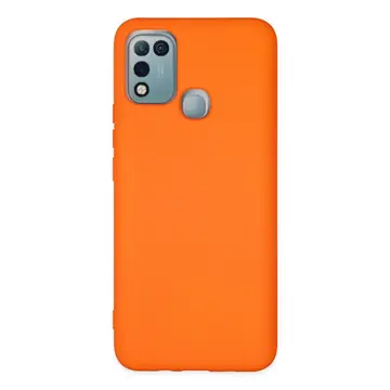 İnfinix Hot 10 Play Kılıf Nano İçi Kadife Silikon - Turuncu