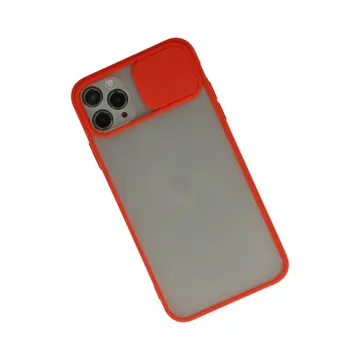 İphone 11 Pro Kılıf Palm Buzlu Kamera Sürgülü Silikon - Kırmızı
